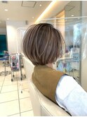 30代40代大人可愛い丸みショートボブ似合わせ小顔カット摂津本山
