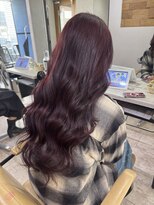 アジールヘア 所沢プロペ通り店(agir hair) ワインレッド ブリーチなしダブルカラー