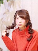 『ロングアレンジ』x『裏４つ編みツインテール』