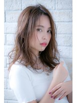 エルデ ナインズ ヘアー スタンド 川口店(elde 9's HAIR STAND)&nbsp;切りっぱなしボブウルフブルージュグレージュカラーベビーバング