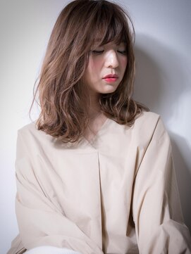 カバーヘア ブリス 戸田公園西口店(COVER HAIR bliss) 斜めバング×無造作カールモテふわミディw戸田公園20代30代40代