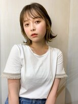 クールショート/ボブルフ/ピンクベージュ/シルバーカラー