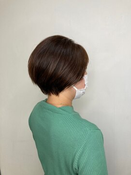 モルニ(MORNI) マロンブラウン_マロンベージュ Aラインボブ かきあげ