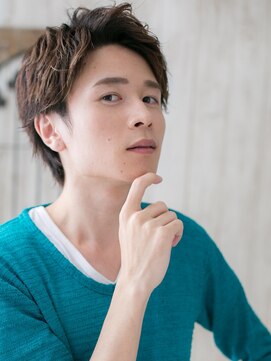 モッズヘアメン 札幌月寒店(mod's hair men) ワイルドアップバングのアッシュオリーブラフショートk札幌月寒