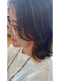 インナーカラー×切りっぱなしミディアム