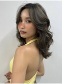 ハイライト　グレージュ　レイヤーカット