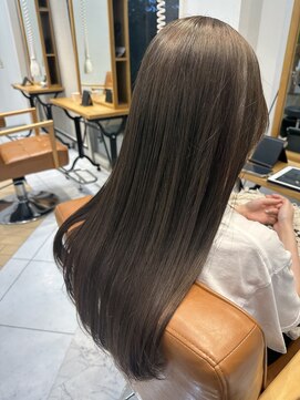 ユニ バイ マグ 長野店(Uni.by Mag) ツヤ髪ロング♪髪質改善ストレート透明感カラーグレージュ