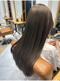 ツヤ髪ロング♪髪質改善ストレート透明感カラーグレージュ
