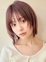 顔まわりレイヤー/イメチェン/美髪/外ハネボブ/ワイドバング