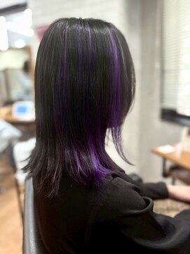 ビス リアン 川口店(Vis lien) 大人可愛いストレートくびれボブインナーカラー肩ライン外ハネ