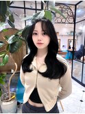 ★ 似合わせカット韓国 メルティカラーフェミニンロング