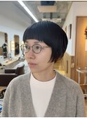 大人ショートバングショート