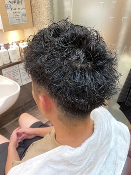 銀座マツナガ 浅草店 短髪ツーブロくるくるパーマ