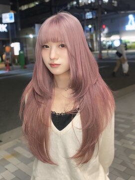 ニトバイアンキシム(nit by ahnkism) pink beige × layer cut
