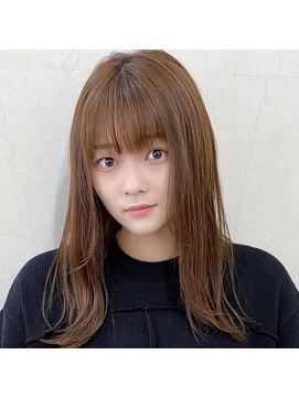 【monde】マロンブラウン×ミディアムストレート×髪質改善