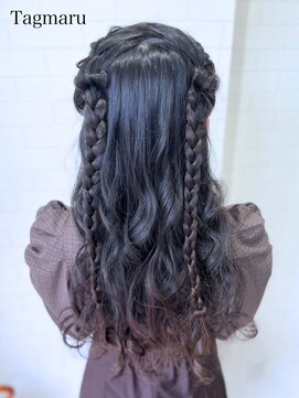 推し活ヘアセット☆ツインの編みたらし