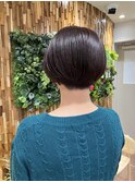 丸みショート×ラベンダーカラー
