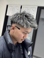 ルースト 京都駅前店(ROOST) ホワイトメッシュツイストパーマ/MEN’S HAIR/刈り上げマッシュ