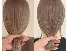 《鏡を見る度、髪の艶に癒される》ハイトーンでもダメージを感じないベージュダブルカラー[ブリーチ/立川]