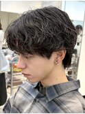原宿メンズパーマルーズパーマシャドウパーマッシュウルフゆるめ