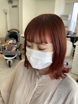 ハル(Hal.) オレンジ×切りっぱなしボブ