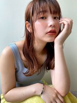 ガレージ バイ グリーン 原宿 表参道(Garage by green)&nbsp;【loki】セミロング×オレンジベージュ