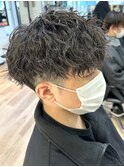 ツイストパーマツイストスパイラルパーマツーブロック刈り上げ