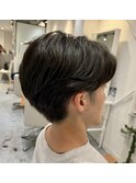 センターパートパーマ