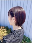 ボブ　ショート　ショートボブ　ピンクブラウンカラー