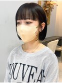 ダブルカラー外ハネボブインナーカラーハイライトケアブリーチ