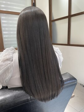 レアワンハナレ センター北美容院(lea/1 HANARE) ダスティーグレージュ艶髪ロング