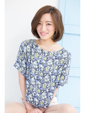 ヘアーアンドファッションシオミエイチ (hair＆fashion shiomi H) ボブ×ベージュブラウンカラー