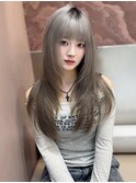 ミニウルフレイヤーカット顔周り前髪韓国ミディアムロング/池袋