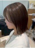 上品くびれボブ☆ブラウン髪質改善トリートメント/前髪レイヤー