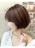 “岩田莉奈”地毛風縮毛矯正美髪髪質改善ショートボブ　新宿
