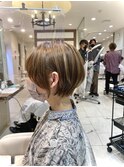 ブリーチ無しベージュカラー×ショート【Ash大泉学園　横山】