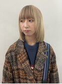 レイヤーカット顔周りレイヤーボブレイヤーベージュカラー