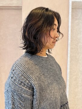 オン キャナルシティ博多前店(on) 【晴音】くせ毛風パーマ/ウルフ/ミディアム/30代