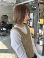 リンダテーラ(Linda tela)&nbsp;【札幌白石】レイヤーボブ/切りっぱなし/くすみベージュ