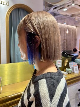 ロンドアベニール 北千住(Lond avenir) ペールベージュ サファイアブルー☆美髪ボブ/インナー[北千住]