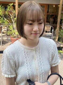 ラミエバイメルト 下北沢(lamie by melt) 花田/ボブ/切りっぱなしボブ/ミニボブ/オリーブベージュ/下北沢