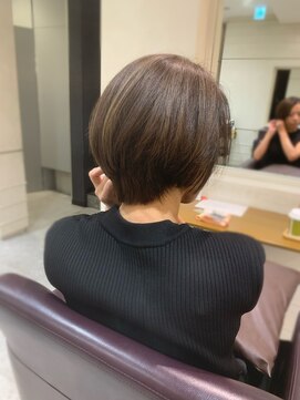 松本平太郎美容室 銀座パートツー(PART2) ショートボブ×ハイライト/30代40代50代60代