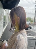 切りっぱなし×インナーカラー