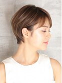 ショート・ボブ/丸顔/前髪あり/絶壁解消/30代/40代/50代/くびれ