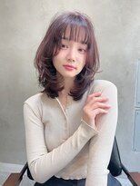 メーヴェ(Mowen) mowen 南堀江 レイヤーカット×ピンクブラウン