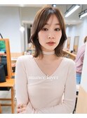 ナチュラルベージュミディアムボブ
