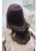 くびれヘアアプリコットオレンジ夏ハイライトカラー縮毛矯正静岡
