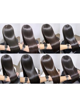 ぷるんと潤うツヤ髪で魅力度UP*本格ケアに徹底した薬剤選定と丁寧な施術でワンランク上の髪質改善をお届け