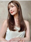 【Lond ambre】レイヤーロングストレートワンレングレージュ