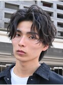 心斎橋フェザーパーマフェザーショートセンターパート20代緩め